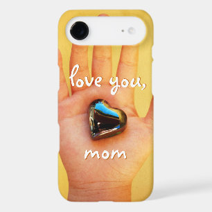 Love You Maman Enfant Main Bleu Coeur Photographie