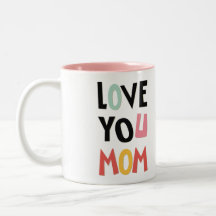 Love You Maman Mug de café à deux tons