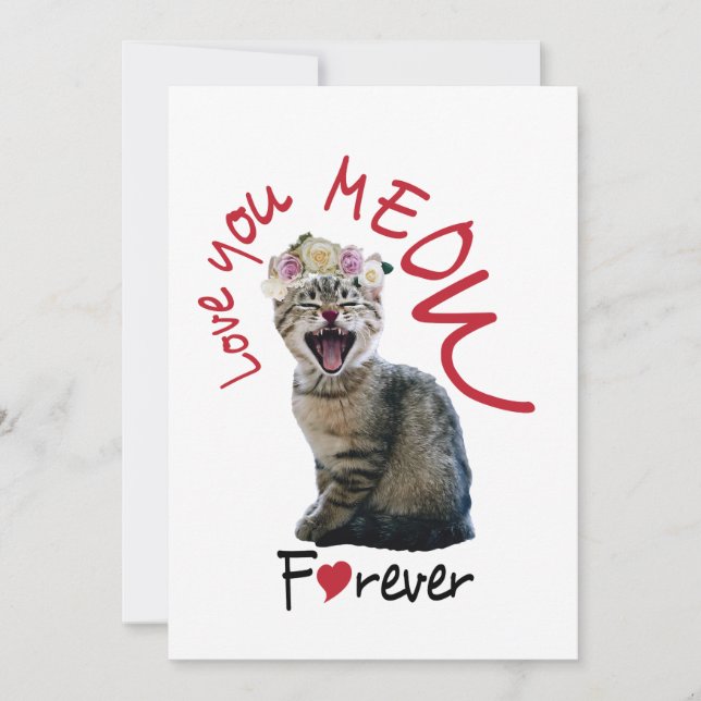 Love you MEOW forever Holiday Card (Front)