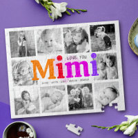 Love You Mimi Bold Rainbow 10 Photo Collage Modern
