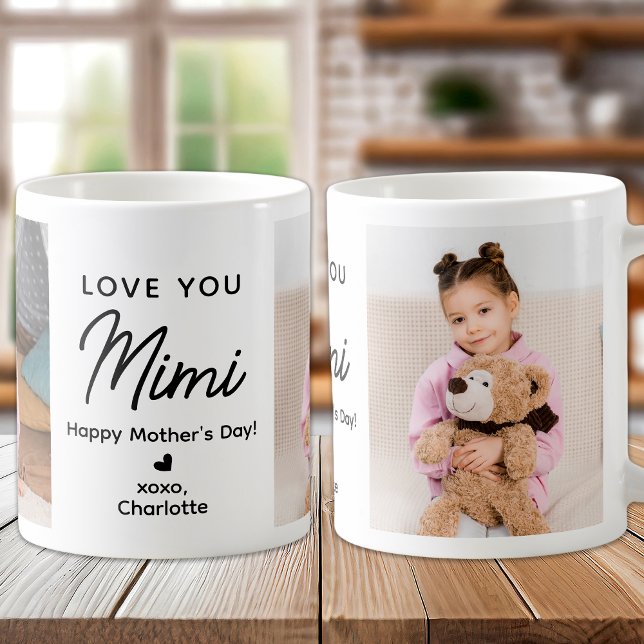 Love You Mimi Personalized 2 Photo Grandparent Coffee Mug (Creator Uploaded)