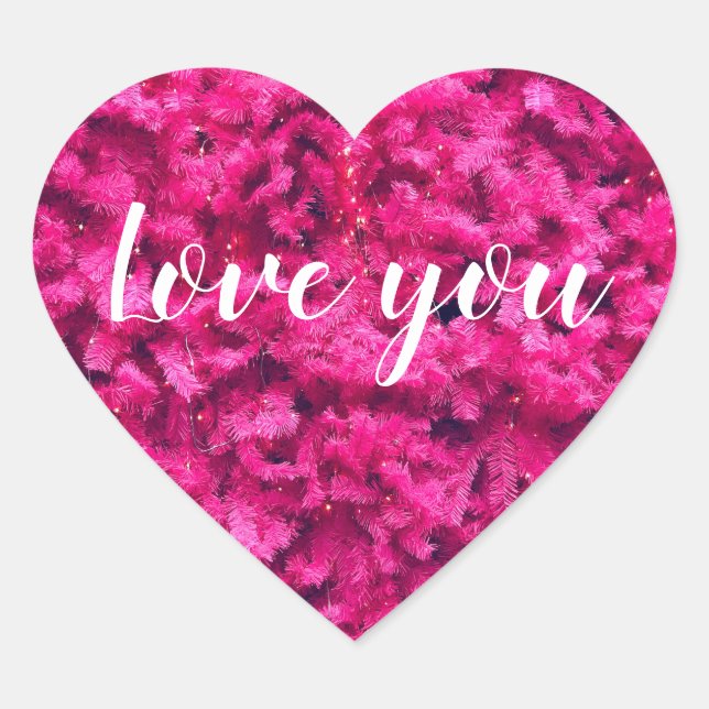 Love you modern Heart Stickers, Glossy Sticker (Front)