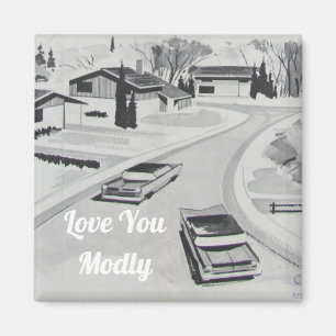 Love You Modly Midcentury Modern Architecture Magnet