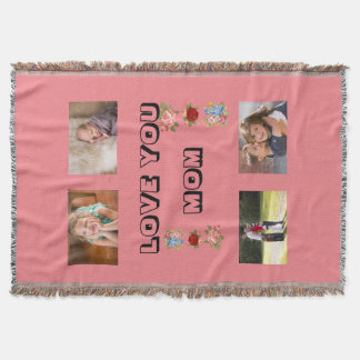 Love You, Mom 4 photos Pakenham Font  Throw Blanket