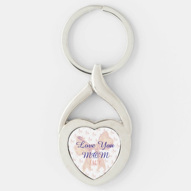 Love You Mom Chic Cute Keepsake Mothers Day Keychain (Front)