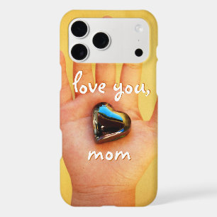 Love You Mom Child Hand Holding Glass Heart Photo