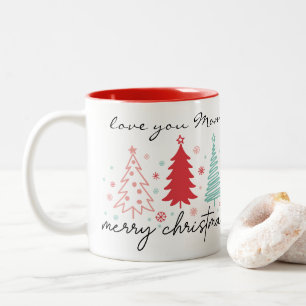 Love you Mom Christmas Tree Snowflake Mug