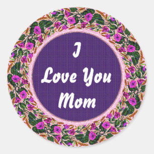 Love You Mom Classic Round Sticker