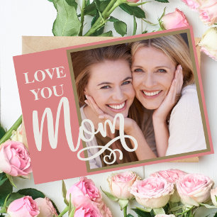 Love You Mom Custom Photo and Text Holiday Card