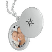 Love You Mom Custom Year Personalized Photo Locket Necklace (Front Right)