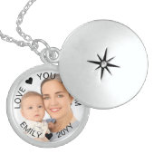 Love You Mom Custom Year Personalized Photo Locket Necklace (Front)