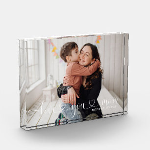 Love You Mom Customizable Photo Block 5x7