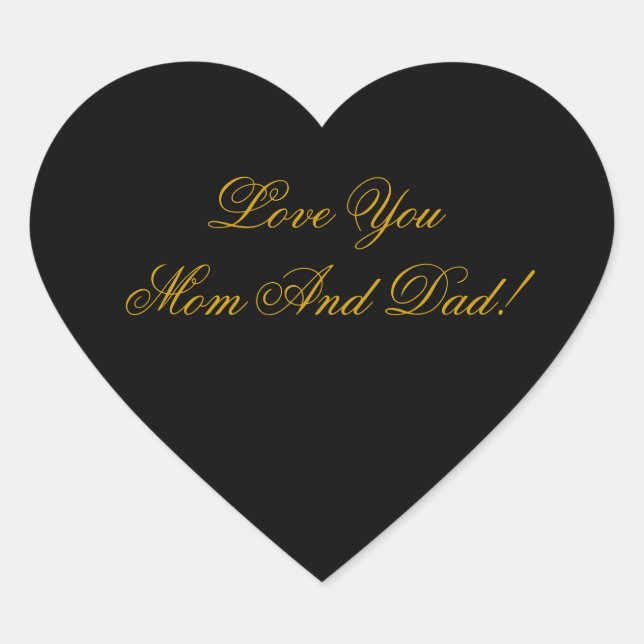 LOVE YOU MOM, DAD HEART STICKER (Front)