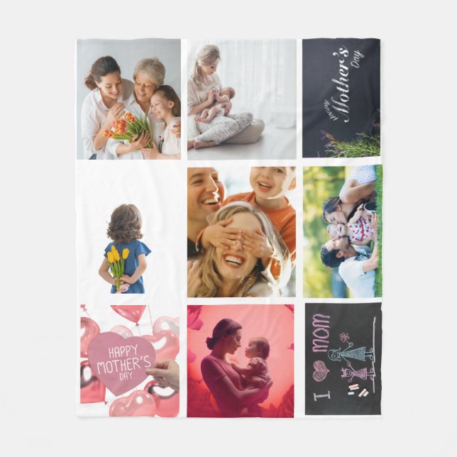 Love you Mom Fleece Blanket (Front)