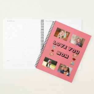 Love You Mom Floral Photo Quartet Rose Design Planner