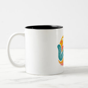Love You, Mom Floral Swirl Two-Tone Coffee Mug