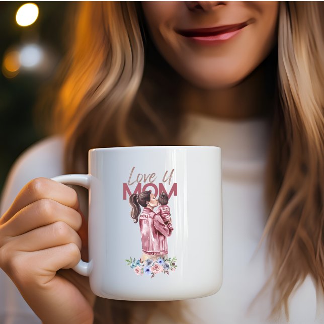 Love you Mom Gradient Pink Coffee Mug (Creator Uploaded)