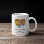 Love You Mom Heart Photo Coffee Mug<br><div class="desc">Personalized mom coffee mug featuring 2 family photos in a cute heart shape,  the words "we love you mom",  and the childrens names. Can be changed to any relation!</div>