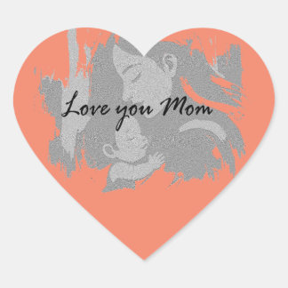 Love you Mom Heart Sticker