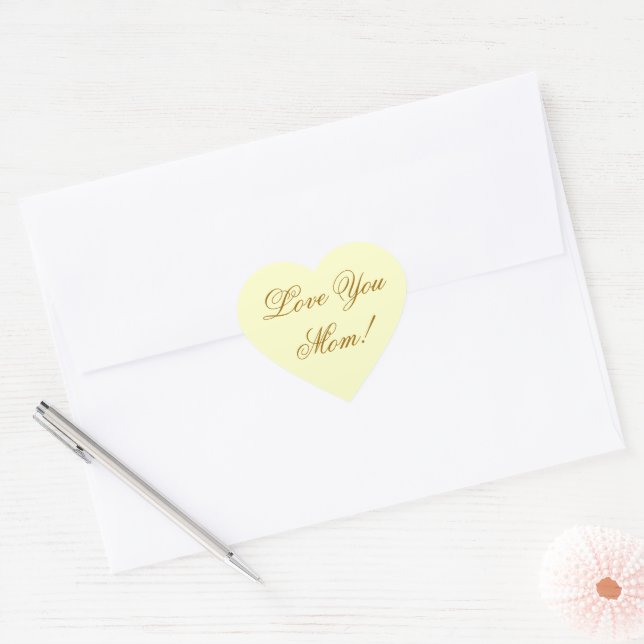 LOVE YOU MOM HEART STICKER (Envelope)