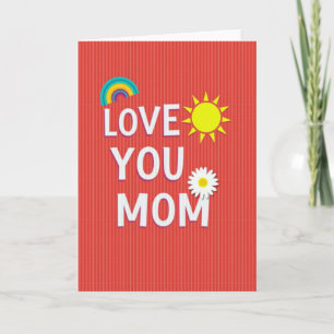 Love You Mom Illustration Card