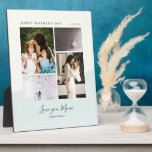 Love you mom Mint Mother's day gift Photo Collage Plaque<br><div class="desc">Capture your special moments with this modern photo plaque. This custom photo collage plaque features stylish colour blocks and typography with a mint & green colour theme. Personalize the photos and the text. Perfect gift for mother's day.</div>