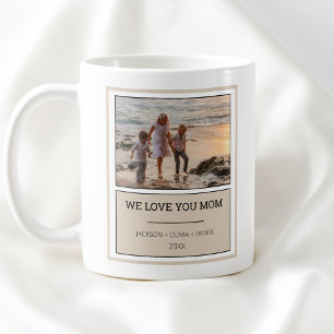 Love You Mom Modern Photo Personalized Mothers Day Coffee Mug