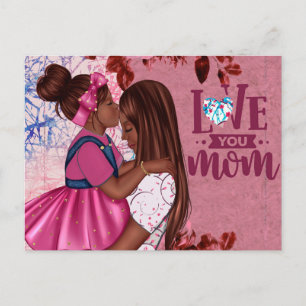 Love You Mom Mother and Child Mother's Day Postcard