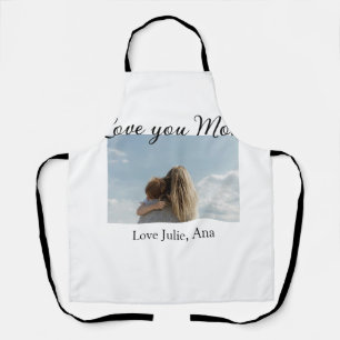 love you mom mothers day add photo name simple apron