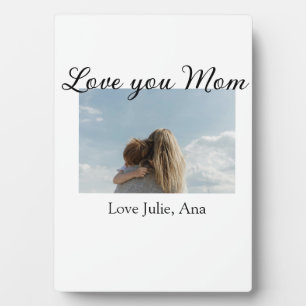 love you mom mothers day add photo name simple plaque