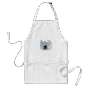 love you mom mothers day add photo name simple standard apron