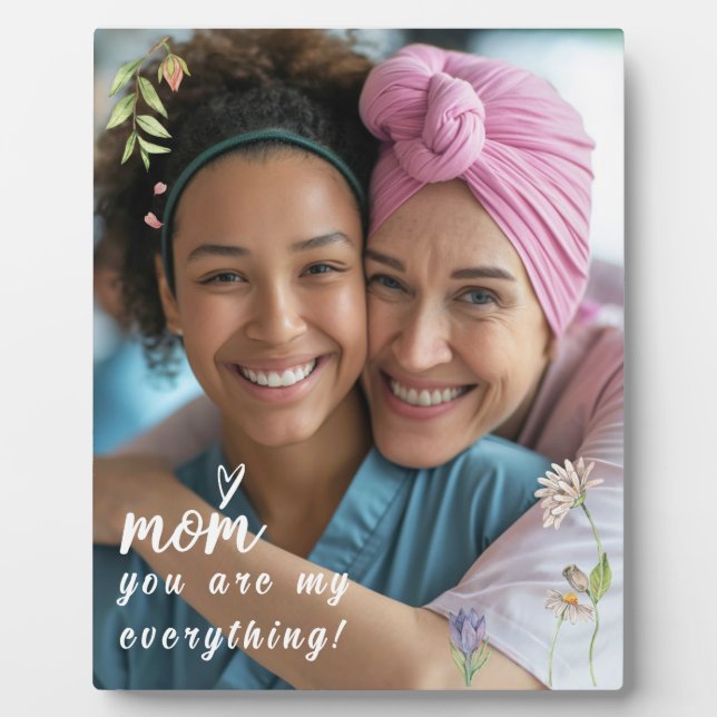 Love you mom Mother's Day Photo Plaque (Front)
