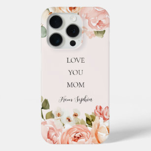 Love You Mom Personalize Floral iPhone / iPad case