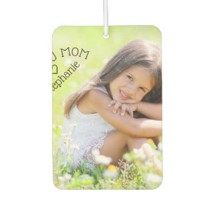Love You Mom Personalized Photo Heart Shape Air Freshener