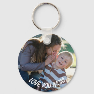 Love you Mom, Personalized Photo Key Chain