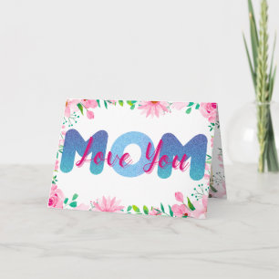 Love you Mom personalized Photos Mothers day Card