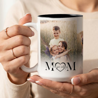 Love You Mom Photo Collage Happy Birthday Keepsake Two-Tone Coffee Mug