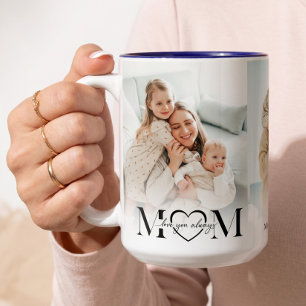 Love You Mom Photo Collage Mother's Day Keepsake Two-Tone Coffee Mug