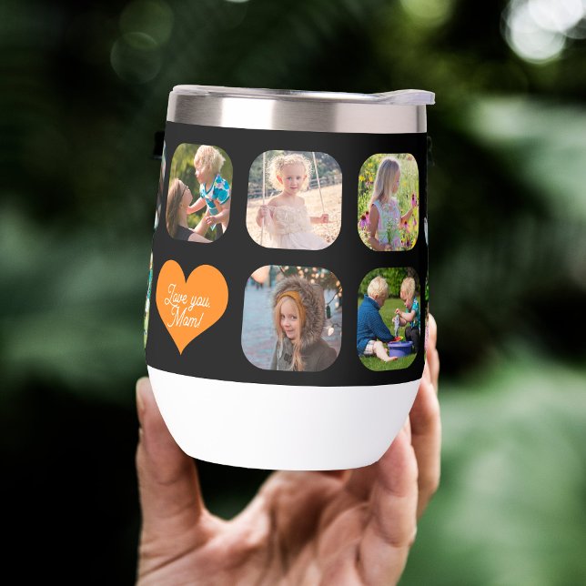 Love you mom photo collage personalized black (Creator Uploaded)
