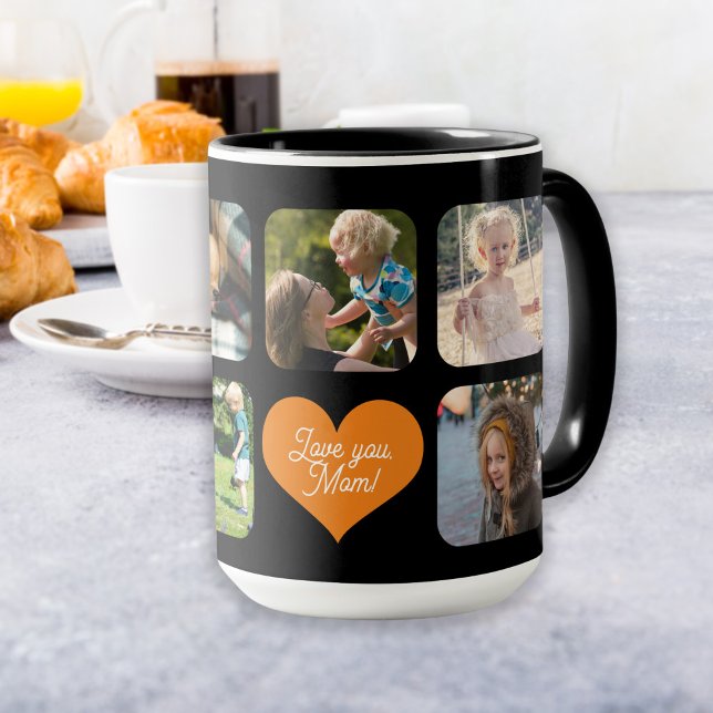 Love you mom photo collage personalized coffee mug (Creator Uploaded)
