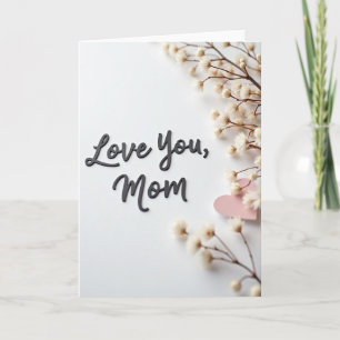 Love You Mom Script Shadow Card