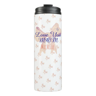 Love You Mom Script Stylish Modern Mothers Day Thermal Tumbler