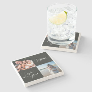 Love you Mom, sentimental photo gift for mothers  Stone Coaster