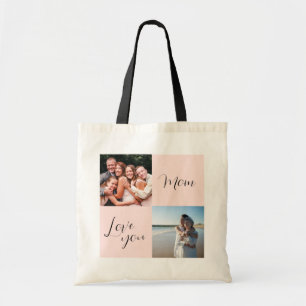 "Love you Mom" sentimental photo gift for mothers Tote Bag