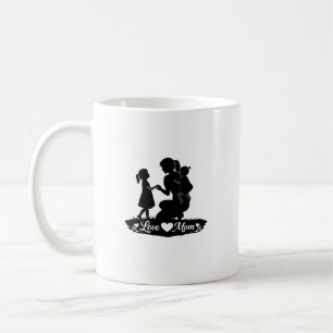 Love You Mom Silhouette Mother's Day Design Coffee Mug