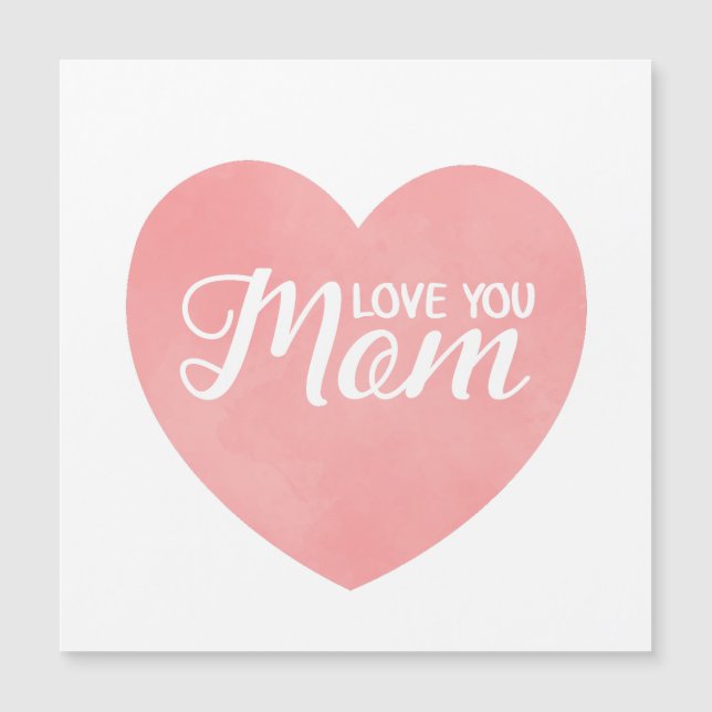 Love you mom text, mother's day pink heart (Front)