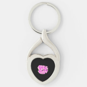 Love You More Clean Typography  Keychain