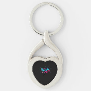 Love You More Clean Typography Style  Keychain