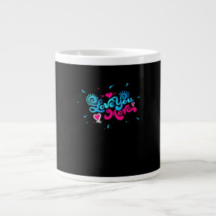 Love You More Clean Typography Style  Large Coffee Mug