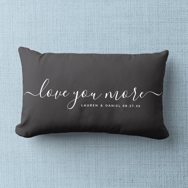 Love you More Custom Name Valentine's Day Newlywed Lumbar Pillow (Creator Uploaded)